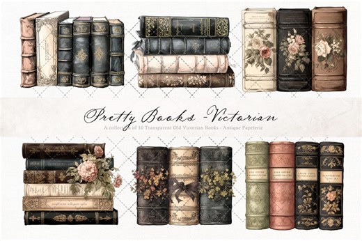 Pretty Victorian Books, Transparent Overlays: Victorian Digital Stamps (PNG) Set 1 - Etsy Canada