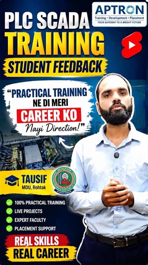 PLC SCADA Training in Noida | APTRON Training Feedback | Student Review by Tausif MDU Rohtak