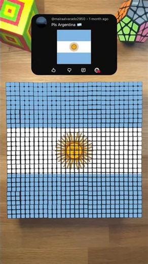 Making ARGENTINA'S Flag with Rubik's Cubes! 🇦🇷