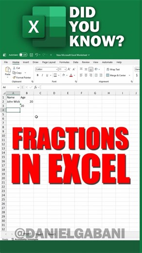 How to Write Fractions in Excel