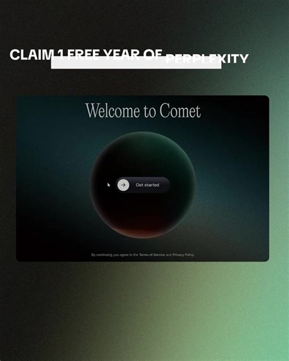 🚨 Students get Perplexity Pro Comet FREE For a limited time!!! 🚨 💸 $2,400 in value free!!! 💸 You Get: 🧠 Comet browser. World's first browser to have an AI-assistant embedded 🧠Access to the latest advanced AI models (including ChatGPT, Grok, Claude, Gemini, Sonar, and others) for research and summarization 🧠 Image and video generation from DALL-E, FLUX and GPT #Perplexity #Comet #AI #Browser #GoogleChrome #Chrome #AIAssistant #Automation #Productivity #CometAI #CometCampus | Perplexity AI