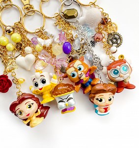 Beauty & Beast Princess Bagcharm Keychain - Etsy