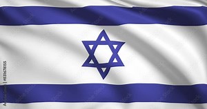 flag of Israel. Israeli flag background. 4k 60FPS
