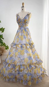 4.3M views · 48K reactions | Making a corset v neck floral print chiffon tiered prom dress #dress #gown #fashion #prom #promdress #weddingguestdress #sewing #creative #hautecouture #custommade #bridal | Miss Jophiel | Facebook