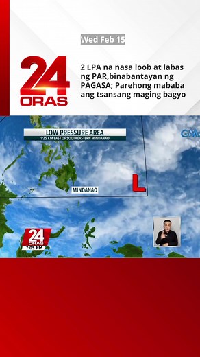 PAGASA Monitoring sa 2 LPA Ngayon