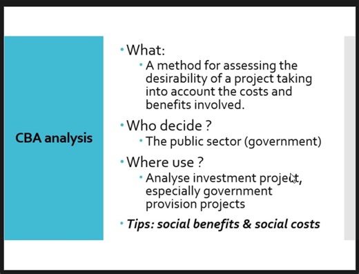 CBA analysis & other market failure with sollutions