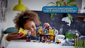 LEGO City Ocean Exploration Base Playset 60265, with Submarine, Underwater Drone, Diver, Sub Pilot, Scientist and 2 Diver Minifigures, Plus Stingray and Hammerhead Shark Figures (497 Pieces)