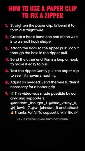 How to Use a Paper Clip to Fix a Zipper #ad (Verify Info)