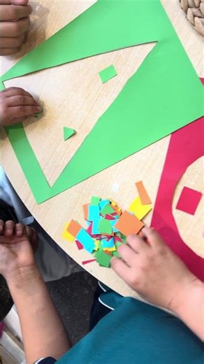 Shapes and colour matching collage activity