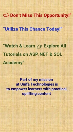Join ASP.NET & SQL Academy!#shorts ,#SQL,#ASP.NET,#Web App,#Mobile App