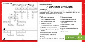 A Christmas Crossword Worksheet
