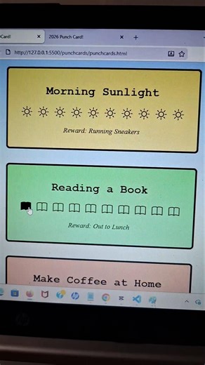 Made my own punch cards using HTML CSS and Javascript #webdevelopment #html #css #javascript #coding