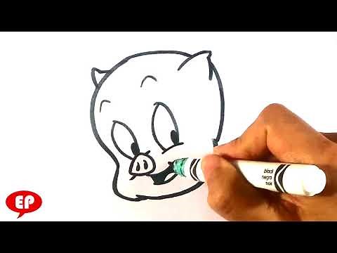 How to Draw Porky Pig - Looney Tunes - Easy Pictures to Draw