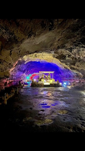 Inside #jeju ‘s ancient #lava tube— flowing magma once carved these tunnels #travel #nature