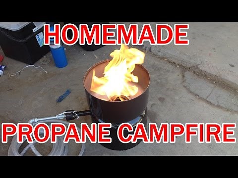 Make your own Propane campfire cheap! DIY homemade LP Gas fire pit barrell