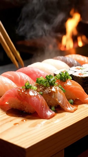Sushi Platter Segar di Talenan Hinoki 🍣✨