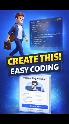 Animated Registration Page using HTML CSS JavaScript