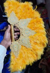 Handmade African Feather Bridal Fan: Traditional Wedding Decor - Etsy