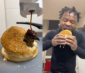 He Needs To Be Locked TF Up For This: Dude Took Eating A Chicken Sandwich To A whole Other Level!