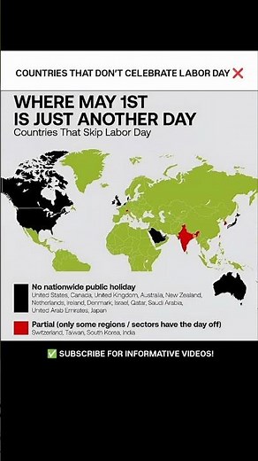 While most of the world celebrates Labor Day on May 1st… some countries don’t 😳🌍 #celebrateworkers