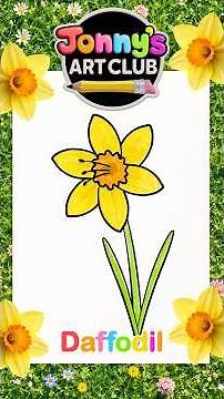 🌼 Draw a Daffodil! Easy Spring Drawings for Kids ✏️🎨Art for Kids #shorts