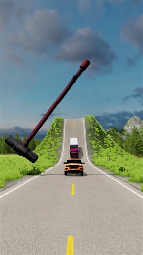 Cars & Cargo Trucks Vs Giant Hammer Crash -BeamNG.Drive #shorts #truck #bus