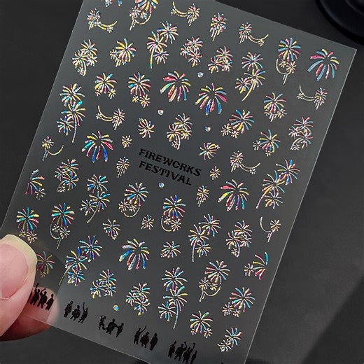 Colorful Fireworks Nail Decal Sticker/ Nail Art/ 3D Adhesive/ DIY Use - Etsy