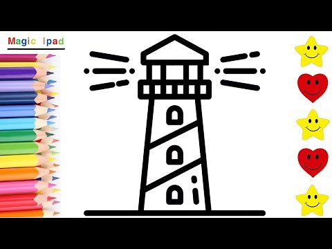 Como dibujar un FARO | dibujos para niños 💓⭐ How to draw a LIGHTHOUSE | drawings for kids