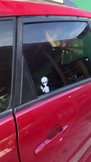 alien window decal #fyp #decal #cardecal #whiteonly
