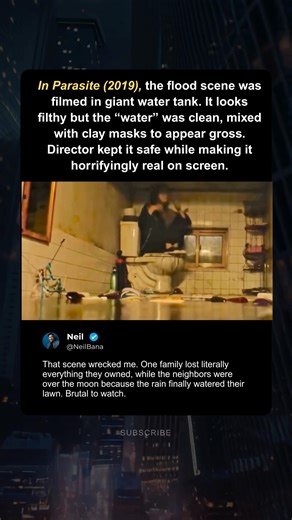 In Parasite (2019), the flood scene was filmed in giant water tank