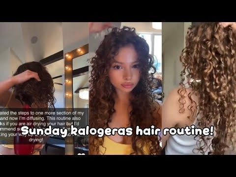 SUNDAY KALOGERAS CURLY HAIR ROUTINE 🫶🎀💕 *PRODUCTS INCLUDED*
