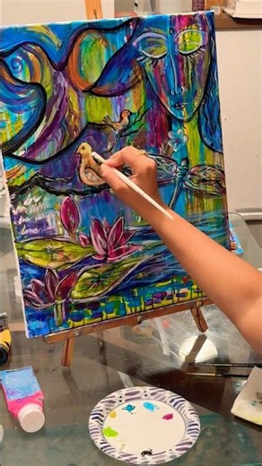 Painting an expressive artwork #arttutorial #processvideo #workingartist #expressivearts #symbols