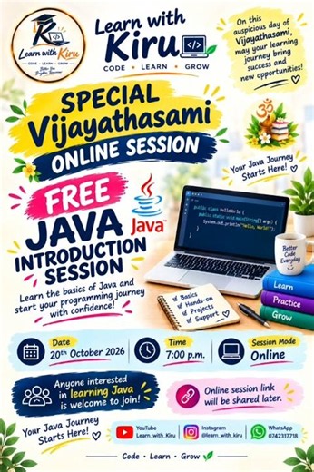 🎁 Join our FREE Java Introduction Session | #java #learning #javaprogramming #online #beginners