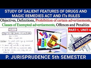 Drugs and magic remedies act ||Salient features || Part-1, Unit-4 || Pharmaceutical Jurisprudence