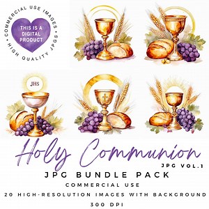 Holy Communion Clipart: Watercolor Chalice JPG Bundle (digital Download) - Etsy