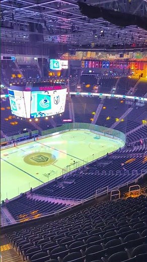 inside t mobile arena before the knights and Canucks game. a seat view.