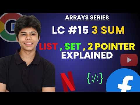 3sum Leetcode Q15 Detailed Solution🔥Two pointer | set | list | Beginner friendly | Hindi | Java