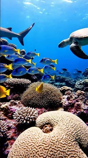 Relaxing Underwater Animation | 4K Vibrant Coral Reef & Calming Ocean Sounds #shorts