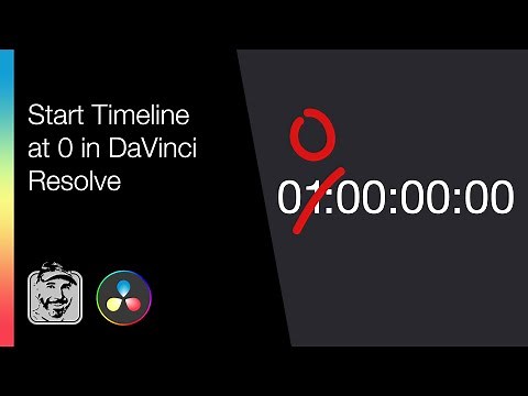 Start Timeline at 0 in DaVinci Resolve (Not 1 Hour but 00:00:00:00)