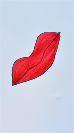 Lips Easy Drawing for kids #lips #drawing #viral #kids #funny #art #cricket #trending