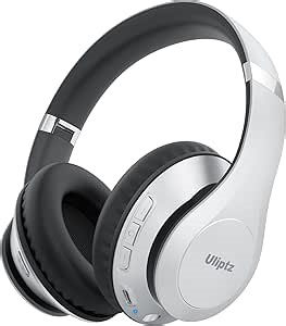 Uliptz Wireless Bluetooth Headphones, 65H Playtime, 6 EQ Sound Modes, HiFi Stereo Over Ear Headphone with Microphone, Foldable Lightweight Bluetooth 5.3 Headphones (Silver)