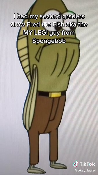 Drawing Fred the Fish - Spongebob My Leg Guy with 2nd Graders