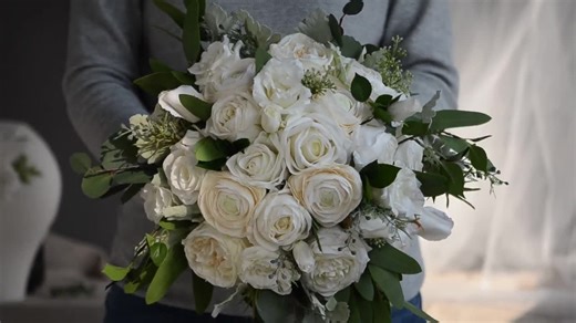 Faux Real Touch Flowers White/ivory Cream Bridal Bouquet Wedding Bouquets, off White Roses, Ranunculus, Lisianthus, White Boutonnieres - Etsy