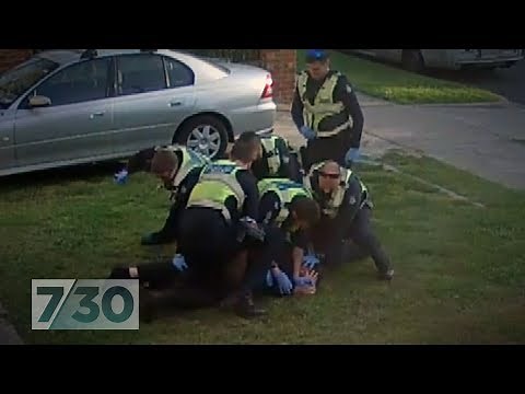 Melbourne police captured on CCTV taking down disability pensioner