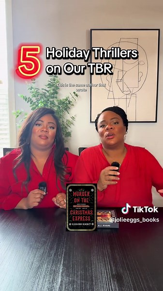 🎄📚5 books. Festive vibes. More twists than tinsel. Our Holiday Thriller TBR is stacked and a little unhinged… just how we like it. Which one should we start with first? 👀✨📚 •Tee’s Shirt 👚 (left): @Express •Tam’s Shirt 👚 (right): @H&M #booktok #tbr #fyp @Lucy Foley @A.J. Rivers - Author ✍️ @Grisham @William Morrow Books @Simon & Schuster @HarperCollins @DoubledayBooks