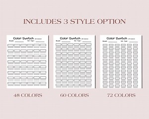 Color Swatch Chart Printable – Blank Color Palette for Artists – 48/60/72 Colors (PDF) - Etsy