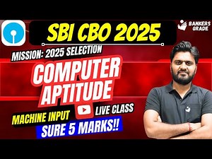 📘 SBI CBO Computer Aptitude Live Class | Machine Input 🧠 | Sure 5 Number Marks ✅Computer Aptitude