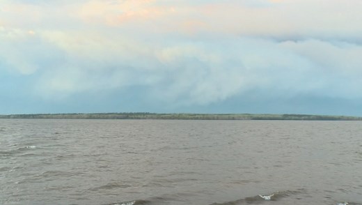 Giant plumes of smoke hang over Fort McMurray Wednesday evening