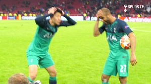 🔊 Sonny was every one of us when Lucas Moura's winner went in on Wednesday night! 🤪 | Tottenham Hotspur