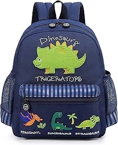 willikiva Cute Zoo Little 3d Backpack Kids Backpack for Boys and Girls Toddler Backpack Waterproof Preschool(Deep Blue Dinosaur)